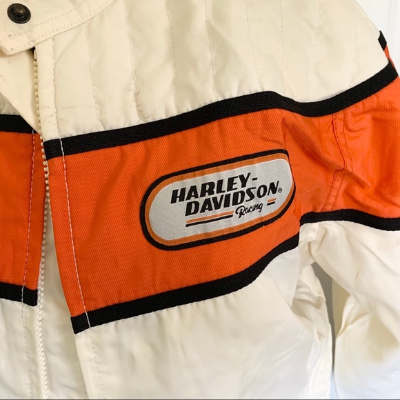 Harley Davidson | White Logo Cropped Racing Jacket - Picture 2 of 8